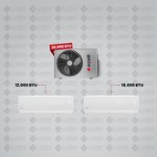 Arçelik 1+2 Multi Sistem Klima / 30100 Md Pro Dış Ünite ( 12.000 Btu Beyaz Iç Ünite + 18.000 Btu Beyaz Iç Ünite