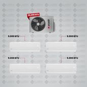 Arçelik 1+4 Multi Sistem Klima / 30100 Md Pro Dış Ünite ( 4 Adet 9.000 Btu Beyaz Iç Ünite )