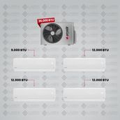 Arçelik 1+4 Multi Sistem Klima / 36100 Md Pro Dış Ünite ( 1 Adet 9 Btu Beyaz + 3 Adet 12 Btu Beyaz Iç Üniteler )
