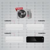 Arçelik 1+4 Multi Sistem Klima / 36100 Md Pro Dış Ünite ( 3 Adet 9.000 Btu Beyaz + 12 Btu Siyah Iç Üniteler )