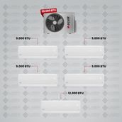 Arçelik 1+5 Multi Sistem Klima / 36100 Md Pro Dış Ünite ( 4 Adet 9.000 Btu Beyaz + 12 Btu Beyaz Iç Üniteler )