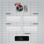 Arçelik 1+5 Multi Sistem Klima / 36100 Md Pro Dış Ünite ( 4 Adet 9.000 Btu Beyaz + 12 Btu Siyah Iç Üniteler )