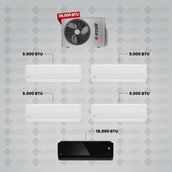 Arçelik 1+5 Multi Sistem Klima / 36100 Md Pro Dış Ünite ( 4 Adet 9 Btu Beyaz + 18 Btu Siyah Iç Üniteler )