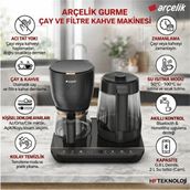 Arçelik Gurme Otomatik Çay & Filtre Kahve Makinesi + Dijital Mutfak Tartısı Hediye - Siyah