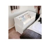 ardilla furniture Beşik Sallanır Anne Yanı Ahşap Bebek Beşiği Çekmecesiz Beyaz