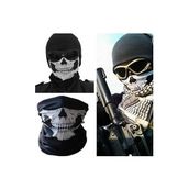 Aref Kuru Kafa Motorcu Bandana Standart Beyaz Siyah Motorsiklet Bisiklet Boyun Maskesi