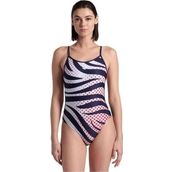 Arena 007158710 Multi Stripes Swimsuitalylace Back Kadın Yüzücü Mayosu