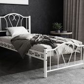 Argimo Orkide Tek Kişilik Ferforje 90x200 cm Tarz Beyaz Metal Karyola