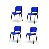 Arj I Office Furniture & Desing Mavi Ofis Büro Bekleme Misafir Form Koltuğu Sandalyesi 4Lı 012