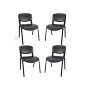 Arj I Office Furniture & Desing Siyah Ofis Büro Bekleme Misafir Form Koltuğu Sandalyesi 4Lü 00712