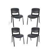 Arj I Office Furniture & Desing Siyah Ofis Büro Bekleme Misafir Form Koltuğu Sandalyesi 4Lü 009