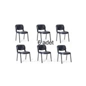 Arj I Office Furniture & Desing Siyah Ofis Büro Bekleme Misafir Form Koltuğu Sandalyesi 6Lı 012