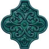 Armada Çini 12x12 Ottoman Çiçekli Arabesk Yeşil Çini Seramik Karo
