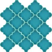 Armada Çini 12x12 Ottoman Düz Arabesk Turkuaz Çini Karo Seramik