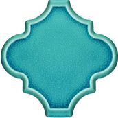 Armada Çini 12x12 Ottoman Rölyefli Arabesk Turkuaz Çini Seramik Karo