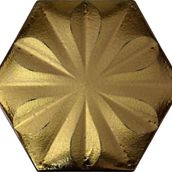 Armada Çini 15x17 cm Çiçekli Bronz Altıgen Seramik