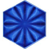 Armada Çini 15x17 cm Çiçekli Kobalt Desen Altıgen Çini Seramik Karo
