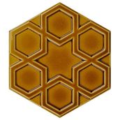 Armada Çini 15x17 cm Rölyefli Yıldız Karamel Altıgen Çini Karo