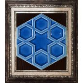 Armada Çini 15x17 cm Rölyefli Yıldız Kobalt Altıgen Çini Karo