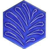 Armada Çini 15x17 cm Yaprak Kobalt Altıgen Seramik
