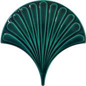 Armada Çini 17x17 cm Koyu Yeşil İstiridye Balık Pulu Desen Çini