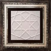 Armada Çini 20x20 cm Rölyefli Beyaz Selçuklu Yıldız Deseni Çini Karo