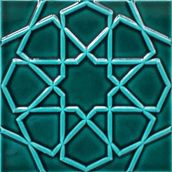 Armada Çini 20x20 cm Rölyefli Yeşil Selçuklu Yıldızı Deseni Çini Karo