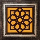 Armada Çini 20x20 cm SP 101-Kahve Kabartmalı Türk Yıldızı Kütahya İznik Çini Deseni Modelleri