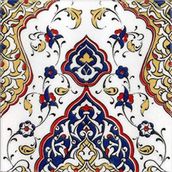 Armada Çini 20x20 cm SP 79 Kütahya Cami Çinisi Osmanlı Desenli Seramik Çini Karo