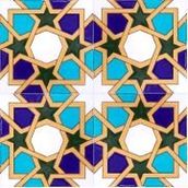Armada Çini 20X20 cm SP 86 Tunus Kütahya Cami Çinisi Geometrik Desenli Seramik Çini Karo