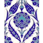 Armada Çini 20X25 cm AC 308 Kütahya Cami Çinisi Osmanlı Lale Desenli Seramik Çini Karo