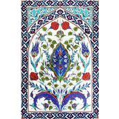 Armada Çini 40X60 cm ED 508 Mavi Göbekli Eldekoru Çini Pano