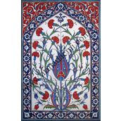Armada Çini 40X60 cm ED 512 Mavi Hançerli Eldekoru Çini Pano
