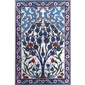 Armada Çini 40x60 Cm ED 514 Kobalt Hayat ağaç Eldekoru Çini Pano