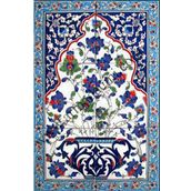Armada Çini 40X60 cm ED 515 Mavi Saksılı Eldekoru Çini Pano