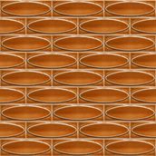 Armada Çini 7x21 cm Elips Karamel Desenli Çini Seramik Karo