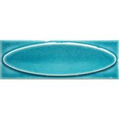 Armada Çini 7x21 cm Elips Turkuaz Desenli Çini Seramik Karo