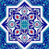 Armada Çini Ac 49 20x20 cm Türkmen Yıldız Desenli Kütahya Çini Karo