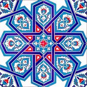Armada Çini Ac 72 20x20 cm Selçuk Yıldızı Geometrik Çini Karo