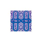 Armada Çini Ac 9 20x20 cm Selçuklu Mavi Zincir Desenli Çini Karo