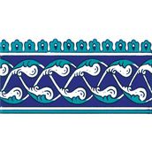 Armada Çini Ks-44 10X20 Cm Seramik Bordür Kütahya Cami Çinisi