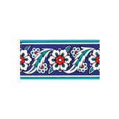 Armada Çini KS-8 İznik Rumi Desenli 10x20 cm Seramik Çini Bordür