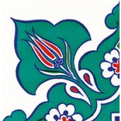 Armada Çini KSK 22 10x10 cm Taç Desenli İznik Çini Bordür Köşesi