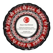 Armada Çini Resimli Baskılı El Dekoru Kırmızı Kütahya Çini 30 cm Tabak
