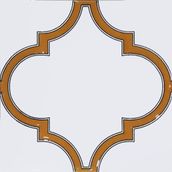 Armada Çini SP 103 20x20 cm Arabesk Sarı Beyaz Desenli Kütahya Çini