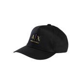 Armani Exchange Erkek Kutu Logolu Şapka, Siyah/Altın, Tek Beden