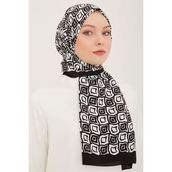 Armine 5763-01 Siyah Beyaz Şal