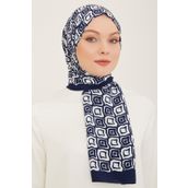Armine 5763-10 Lacivert Beyaz Şal
