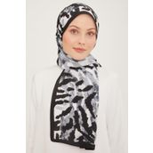 Armine 6318-01 Siyah Gri Fırça Desen Modal Şal