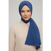 Armine 70x200 Koyu Indigo Trend Medine Ipeği Şal